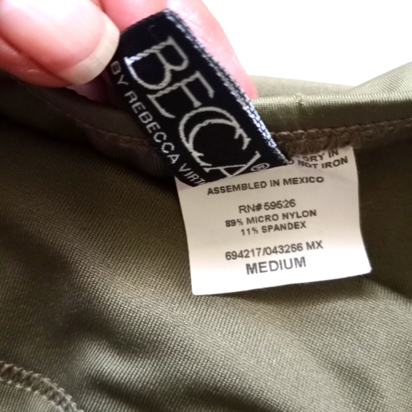 NWOT BECCA Swimwear Olive Green Studded Bikini Set Sz S/M - Picture 9 of 10